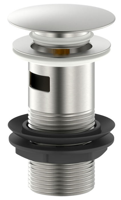 Bunnventil Push pop-up 1 1/4" børstet stål - REN